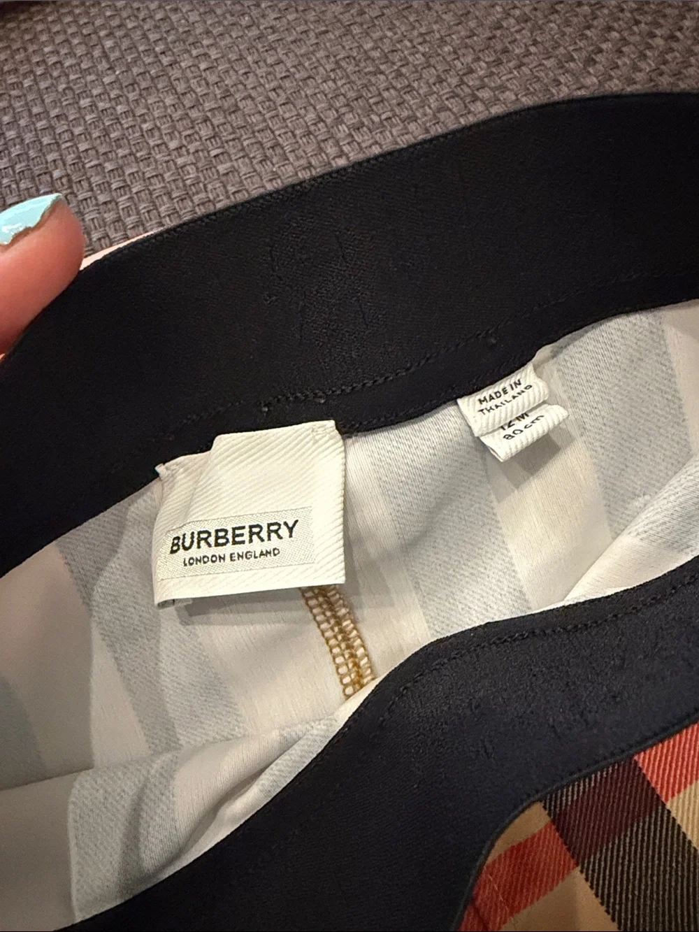 Burberry Beige Black and Red Vintage Check Kids Leggings
